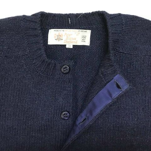 スコットランド製送料無料PETERBLANCE【ピーターバランス】727ADMIRALNAVYクルーネックシェットランドカーディガンセーターメンズ(男性用)【smtb-m】