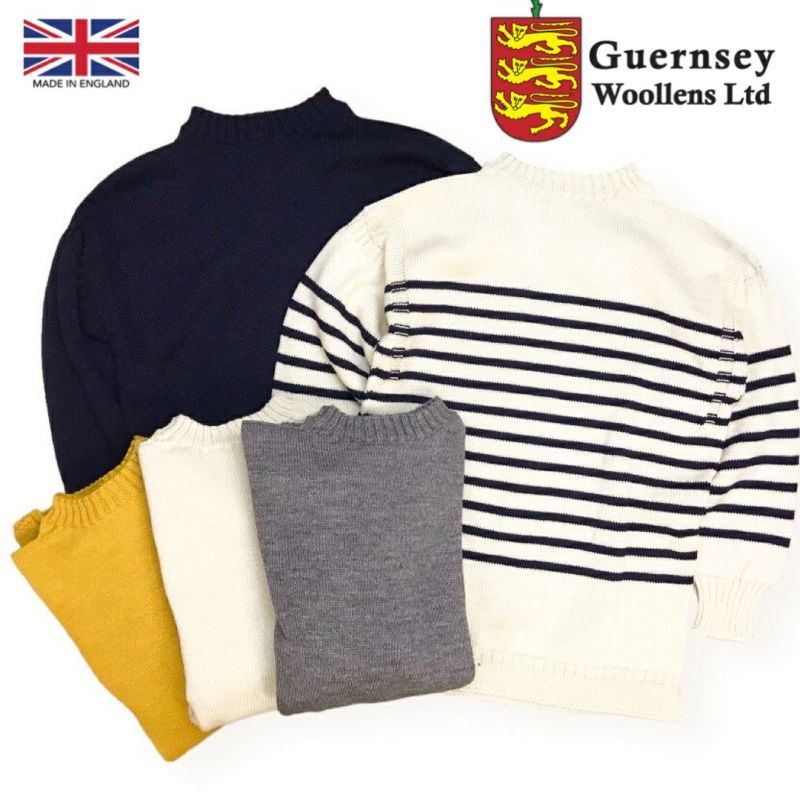 イギリス製 送料無料 GUERNSEY WOOLLENS【ガンジー ウーレンズ 