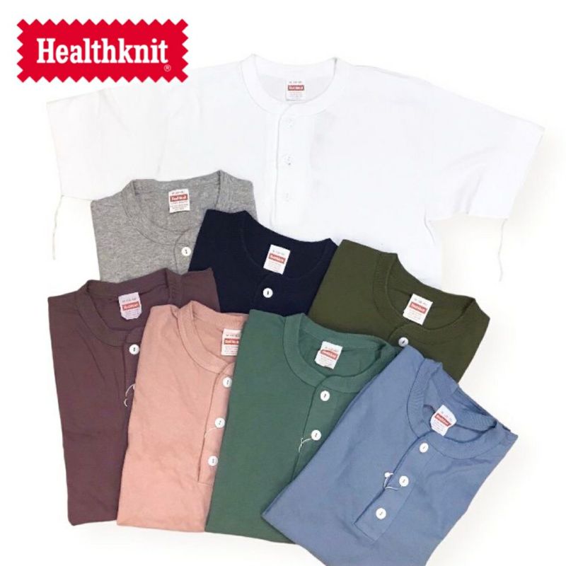 HEALTHKNIT【ヘルスニット】906S半袖ヘンリーネックTシャツメンズ